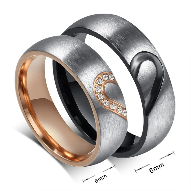 New Titanium Steel Forever Love Ring Men Women Promise Couple Wedding Band Rings 