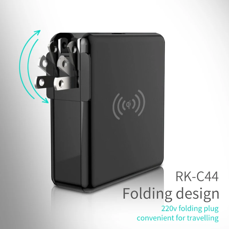 Fold design 3 in 115w fast charge wireless charger stand 10000mah fast charging adapter Wireless Powerbank for all phones RK-C44 - ANKUX.COM
