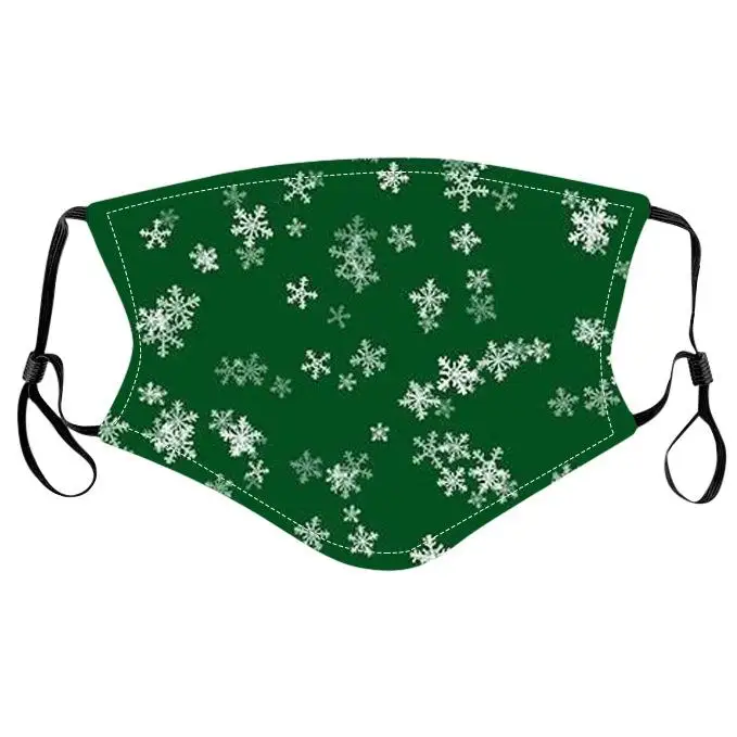 Christmas Facemask With Adjustable Ear Loops For Women Men Adult Soft Fabric Breathable Washable Reusable Face Masks