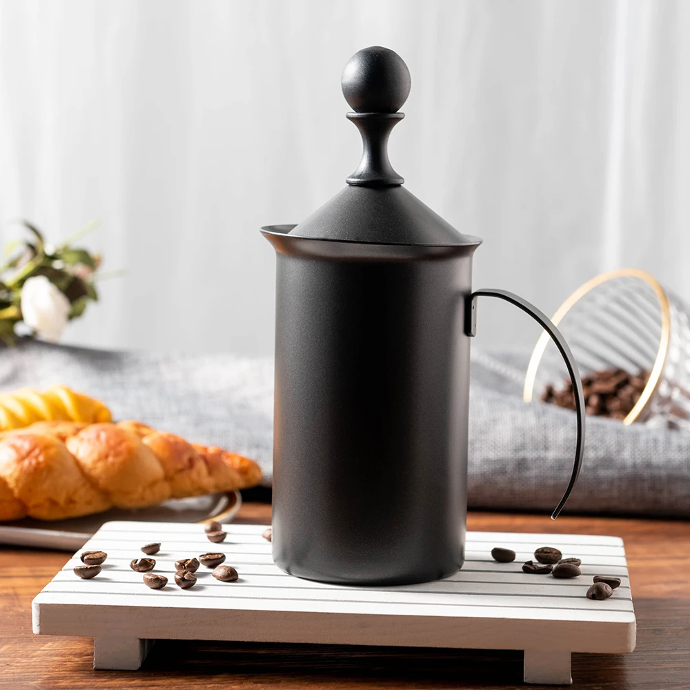 Manual Milk Creamer Hand Pump Frother Cappuccino Latte Coffee Foam