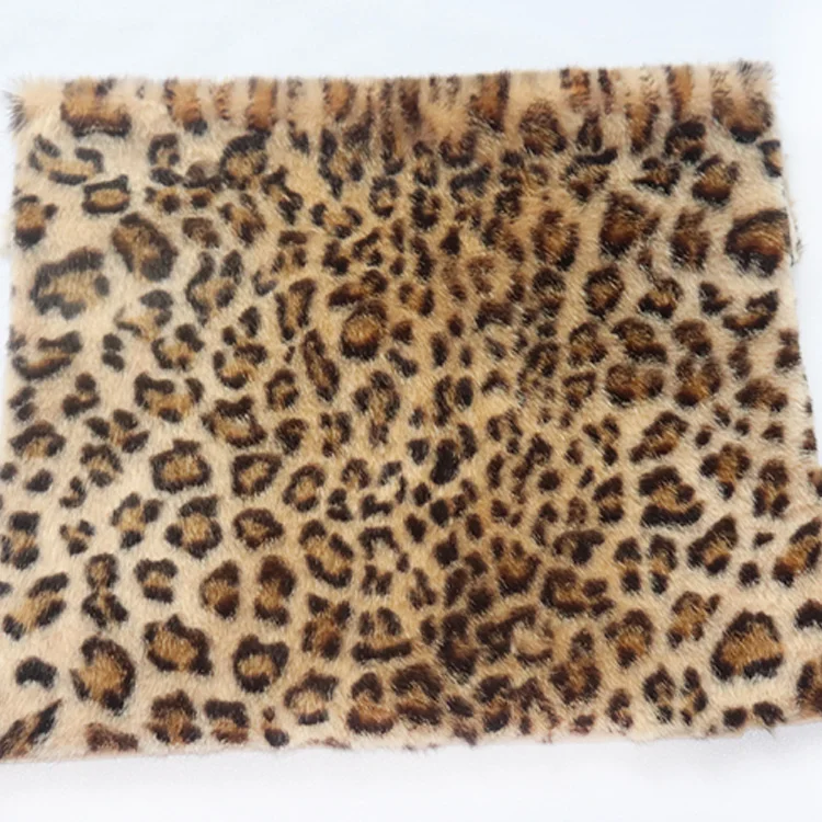 High Quality Cheap 100% Polyester Plush Printing Leopard Print Faux Fur