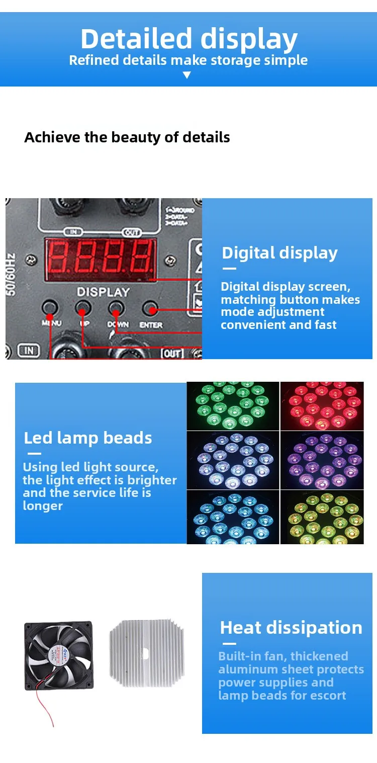 product 24 18w full color led par lights voice controlled ktv bar stage lighting cross border four in one wedding fill light stage-2