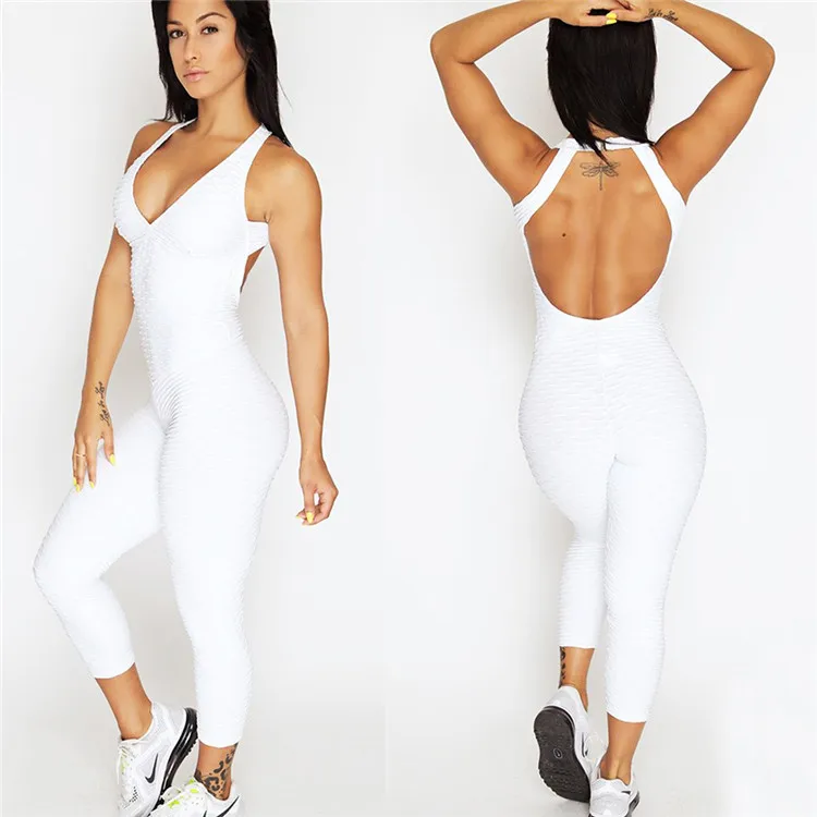 New Women Sexy Yoga Jumpsuit Fitness Clothing Women One Pieces Backless Sports Jumpsuit Gym