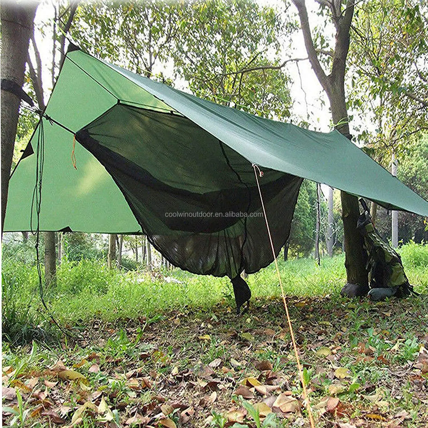 Tent Waterproof Lightweight Polyester Fly Hammock Tarp Cover Travel Waterproof 