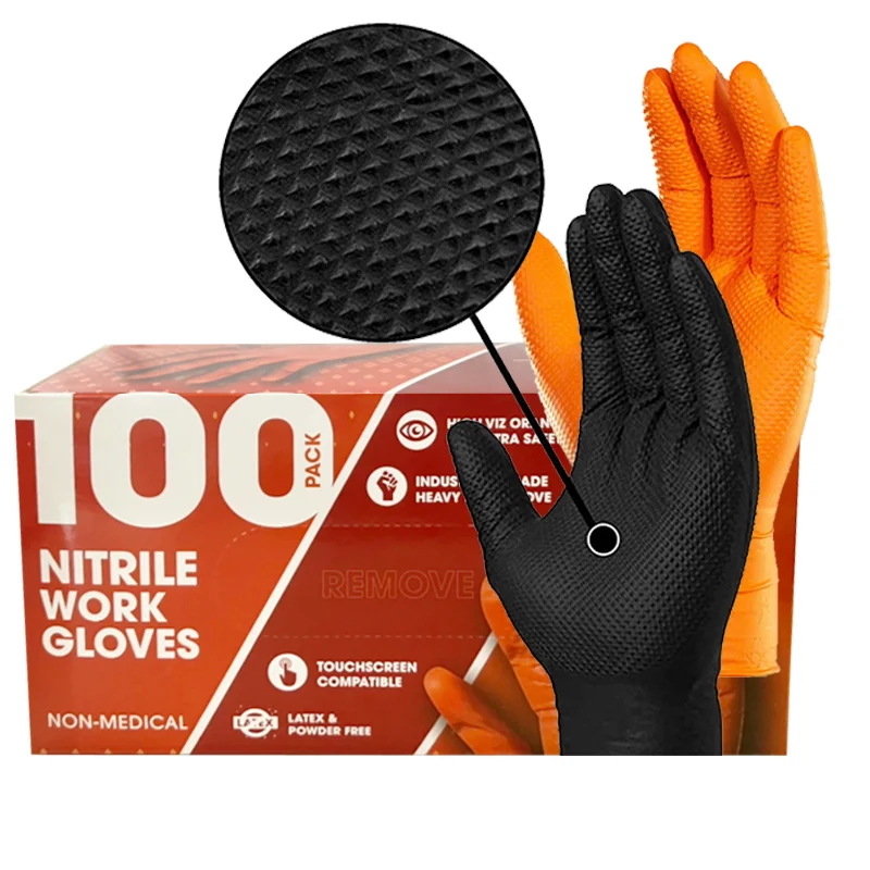 8 Mil Pure Nitrile Industrial Nitrile Gloves Car Repair Use Single