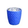 The Machine Pressed Candle Holder Glass Cheap with Electroplating Art Blue for Wedding