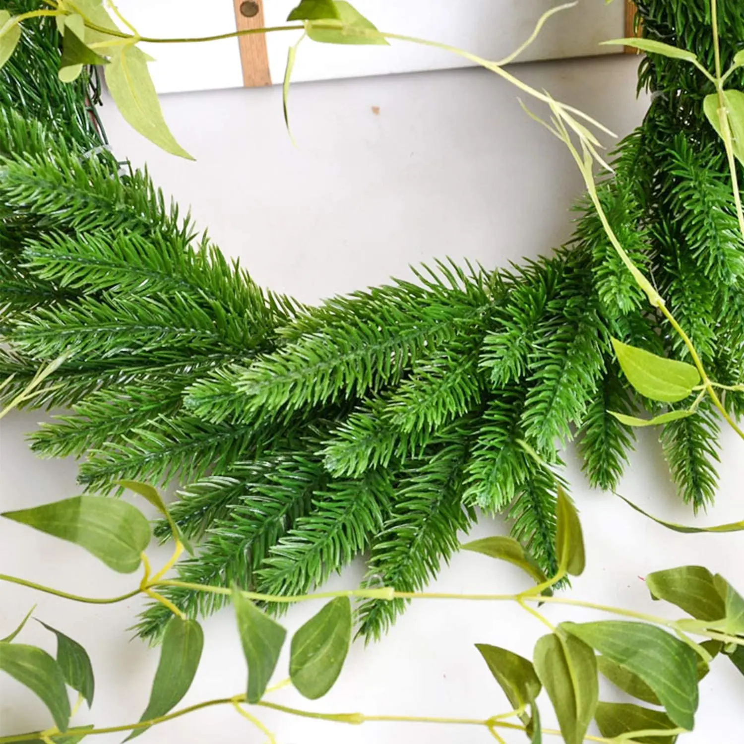 artificial pine branches green plants pine needles spray