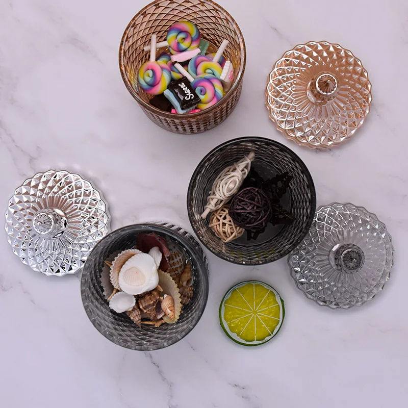 High Quality Custom Glass Storage Food Jar Glass Colorful Candy Cookie