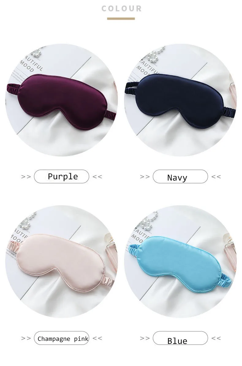 Unisex Super Smooth Blindfold Silk Satin Sleeping Eye Mask With Elastic
