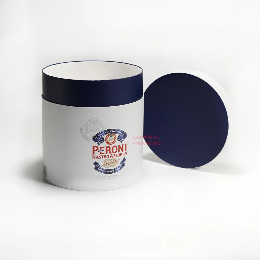 Custom Empty Peroni Beer Gift Set Packaging Round Promotional Cardboard