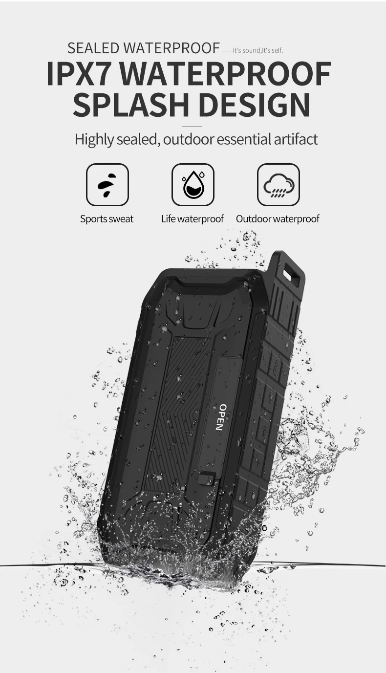 Silicon Case Outdoors Portable Waterproof IPX7 Wireless Bluetooth Speakers - ANKUX.COM