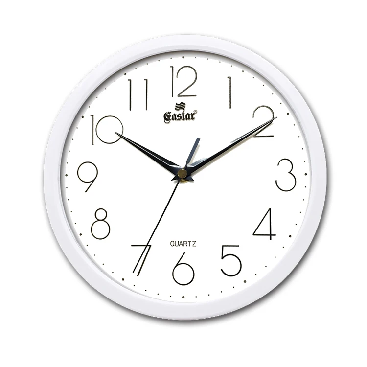 
Free Shipping Home Decoration Simple Round Design 10 inch Cheap Plastic Wall Clock 