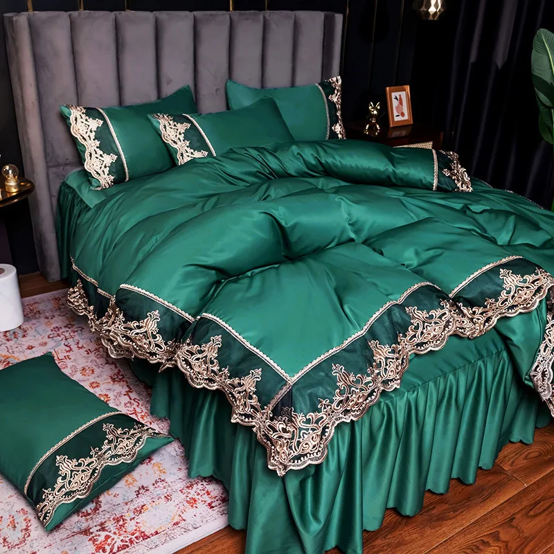 King Size Comforter Set Luxury Embroidery Bed Bedding Sheet Sets