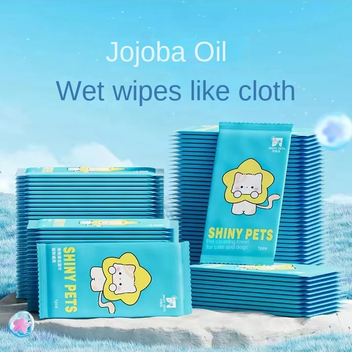Factory Customized Logo Package Eco-Friendly Shiny Pie Cats Dogs  80 Count Pet Wipes for Pets Full Body Cleaning supplier