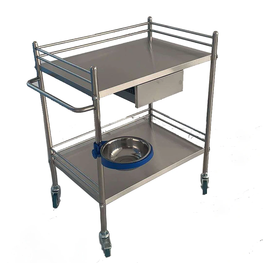 Customized Stainless Steel Medical Cart Clinic Hospital Trolley With