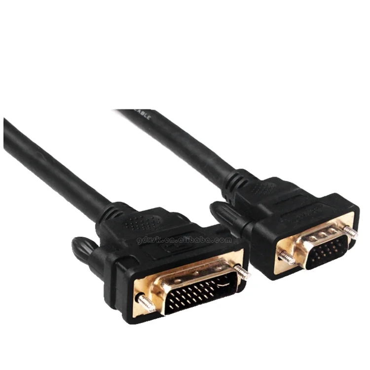 

24+5 DVI to VGA male-male video cable dvi to vgadvi to bnc cablemicro dvi to hdmi dvi to av adapterhdmi to dvi audio adapterdvi,1 Piece, Gold