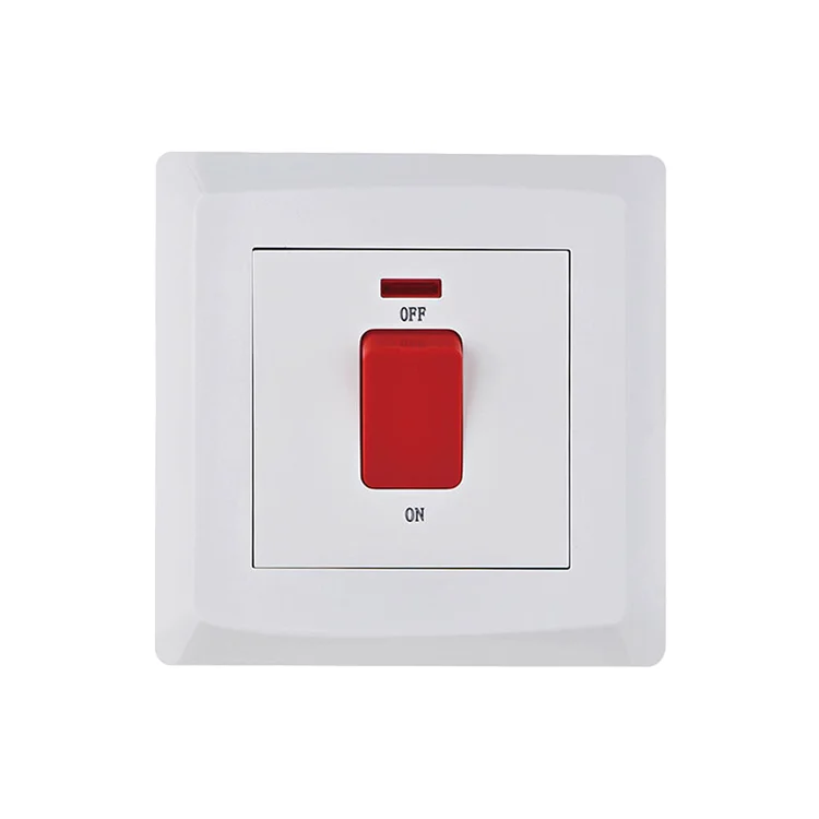 High Quality Electrical Wall Switches Home Use UK Standard White 20A Light Wall Switches PC Panel Electric Switch Socket Outlet