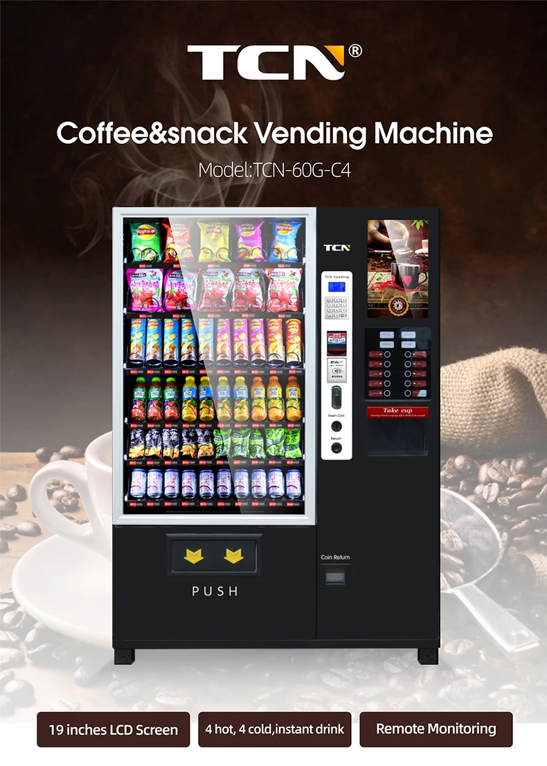 Tcnドリンクスナックとコーヒーの組み合わせ自動販売機 請求書リーダーとコインチェンジャー付き Buy Cominational コーヒー自動販売機 コーヒー自動販売機コイン式 コインチェンジャーのために運営コーヒー自動販売機 Product On Alibaba Com