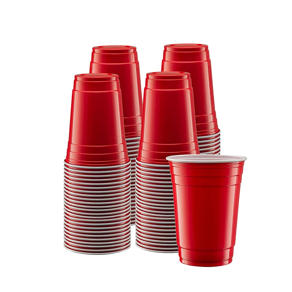 Red Plastic Cups 16 Oz Party Disposable Cup Big Birthday Party Cups ...