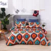 Indian style patchwork gird microfiber polyester duvet cover set ready to ship