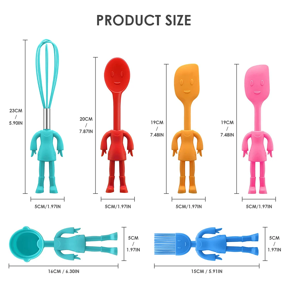 2022 6pcs Human Shaped Silicone Heat Resistant Non Stick Bpa Free