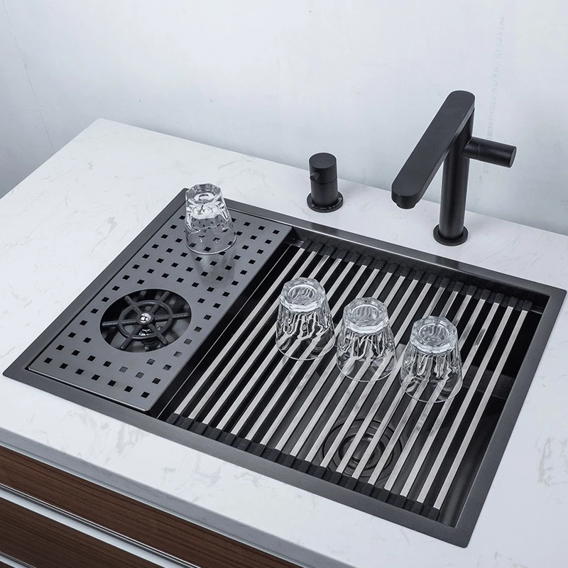 304 Stainless Steel Single Bowl Top Mounted Luxury Kitchen Sinks With