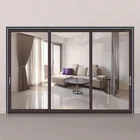 Pas cher utilis&eacute; commercial fixe sans cadre en aluminium coulissante porte en verre &agrave; double vitrage fen&ecirc;tres