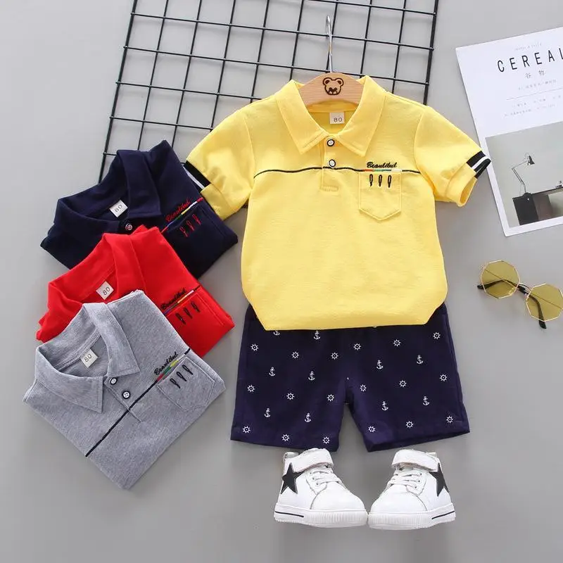 Kid Clothing Little Baby Boy Red Button Down T Shirt Dress Tops And