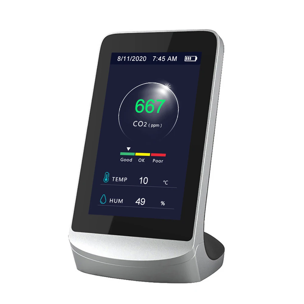 

co2 ppm meter,2 Pieces, Black
