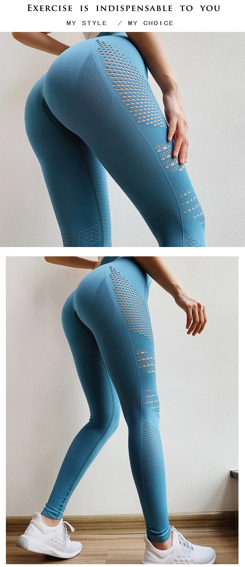 Seamless Leggings For Women Yoga Pants Dry Fit Mesh Fitness Gym Wear ...