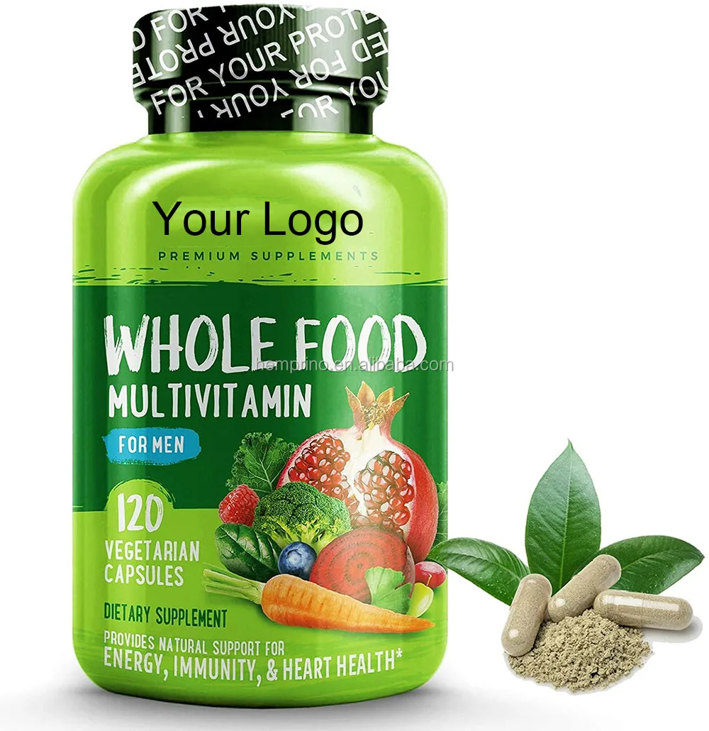 Amazon Hot Sale Whole Food Multivitamin Tablets for Men Health Supplement 120 Vegan Capsules