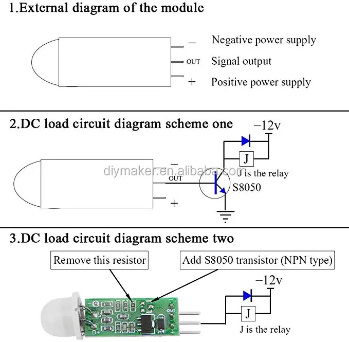 Hc-sr505 Micro Human Body Sensing Module Pir Motion Detector Digital Measurement