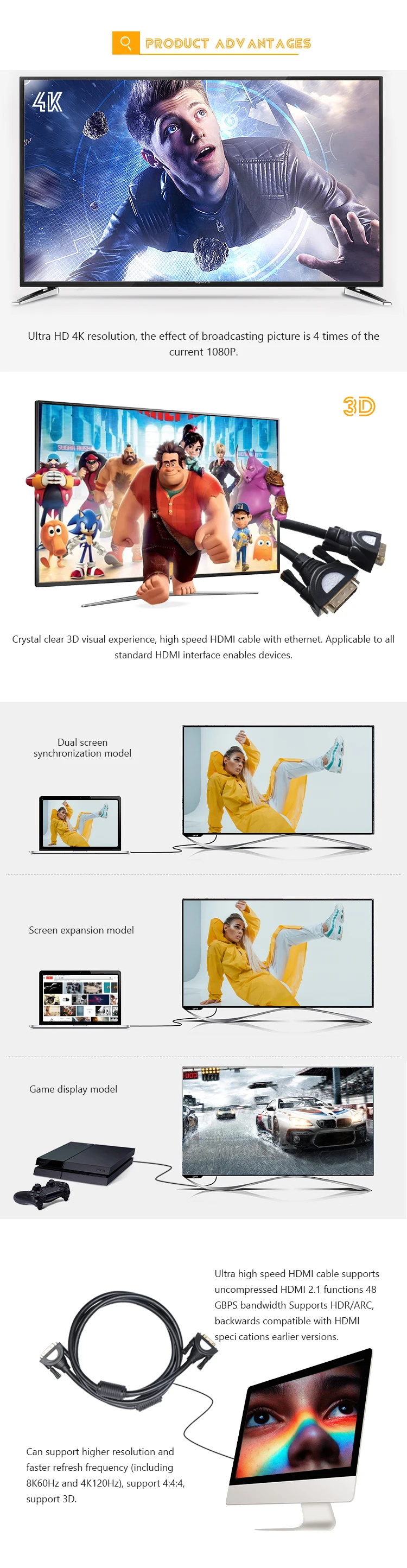 Best price 5m video tester dual monitor converter dvi 24+1 to vga cable for projector - ANKUX.COM