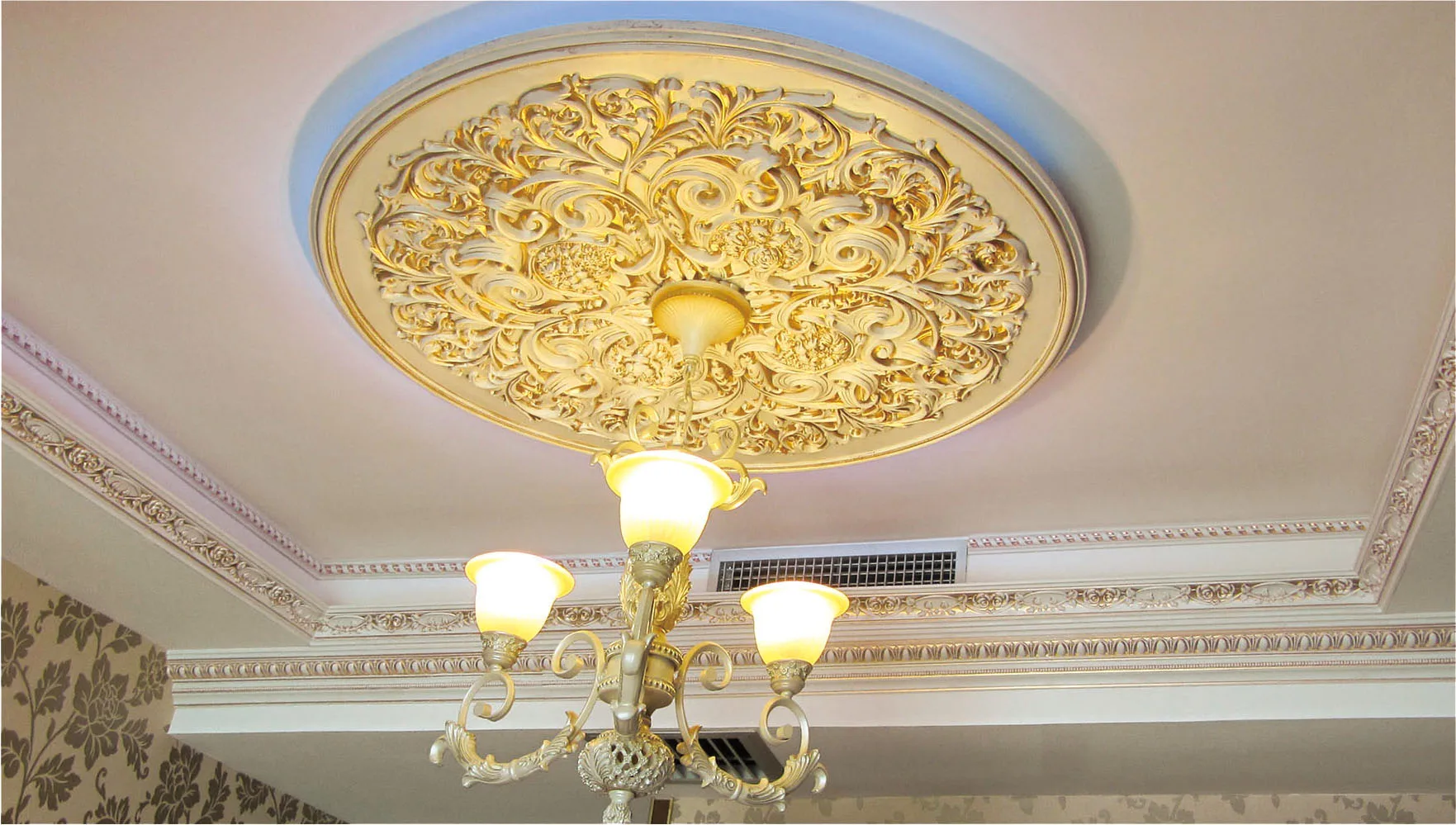 Multicolor Pu Ceiling Medallion Mold Decorative 3d Ceiling Board