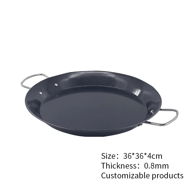 Wholesale Restaurant Kitchenware Paella Pan Carbon Steel Seafood Plate