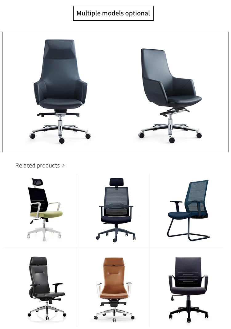 Wholesale China Black Erognomic PU Leather Desk Executive Chair CEO Manager Big And Tall Office Chair