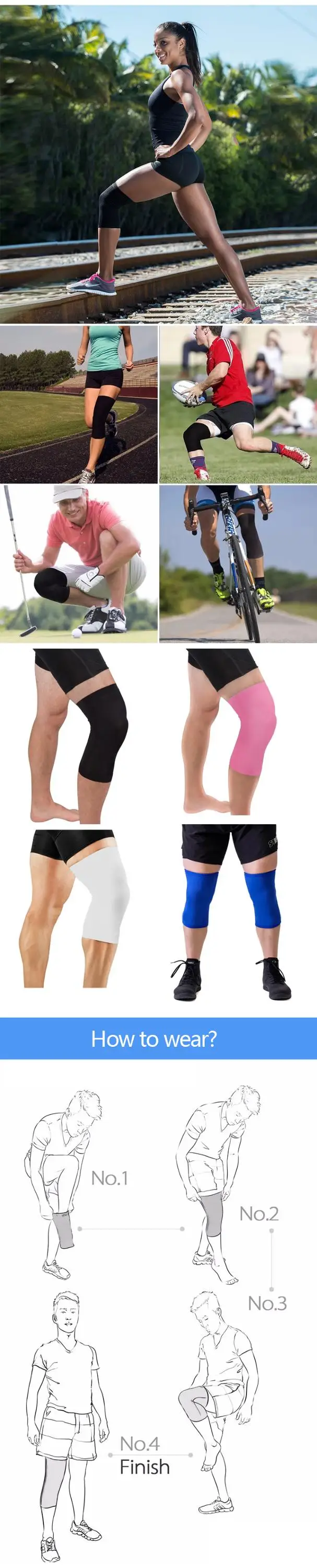 China Factory High quality copper infused knee compression sleeve brace for running