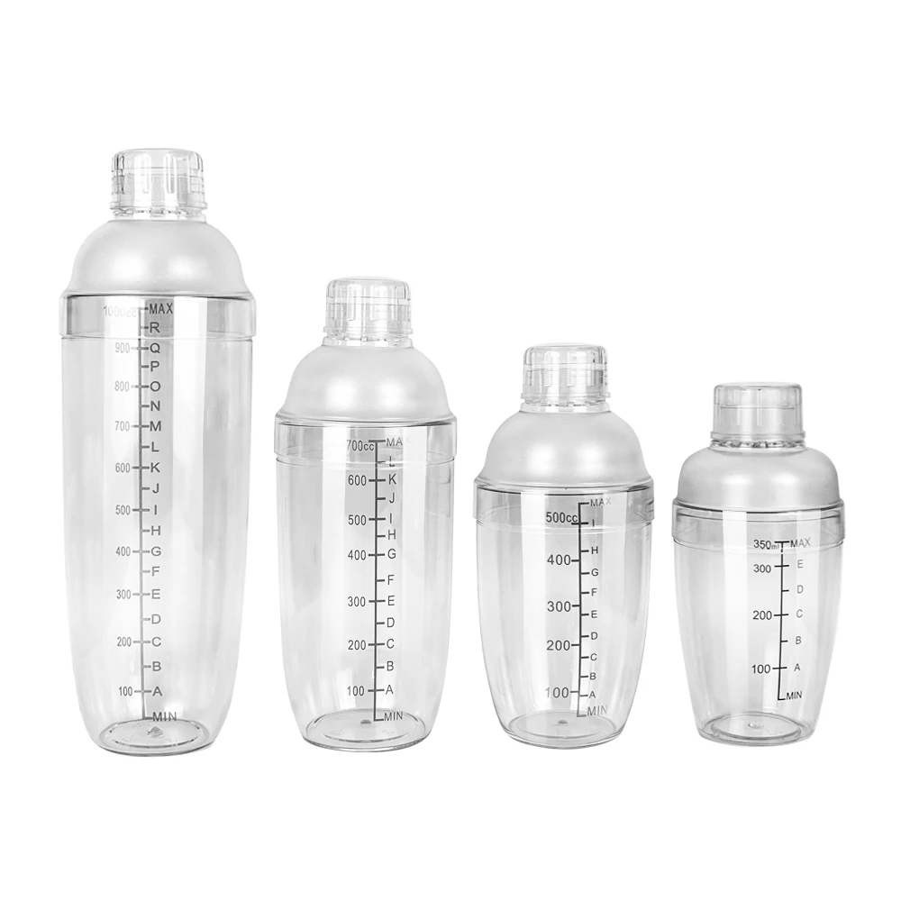 Plastic Cocktail Shaker Transparent Drink Mixer Hand Shaker Cup