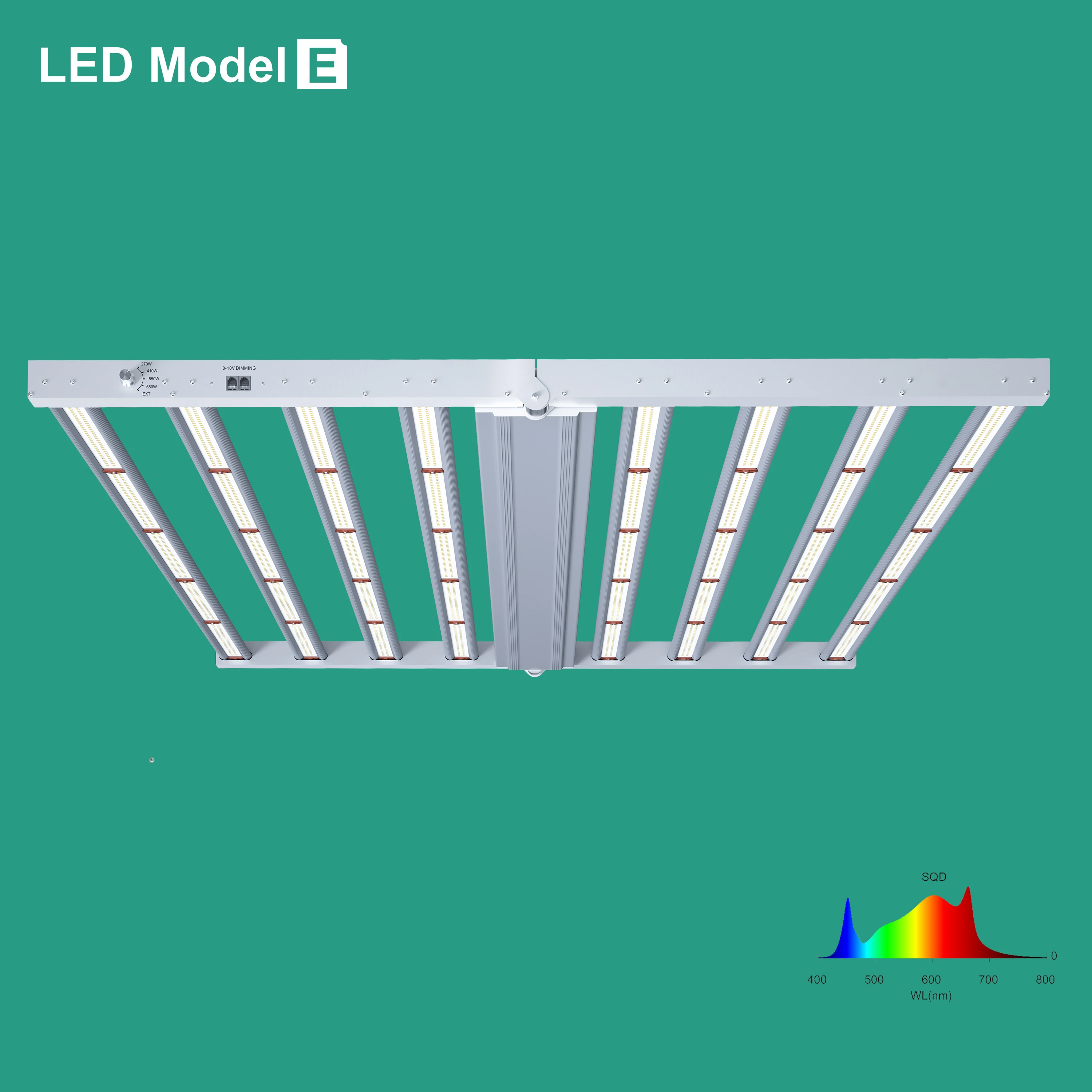 LED grow light 680W Model E 8 bars use  301h diodes offer high efficacy and high harvest to grow your plants