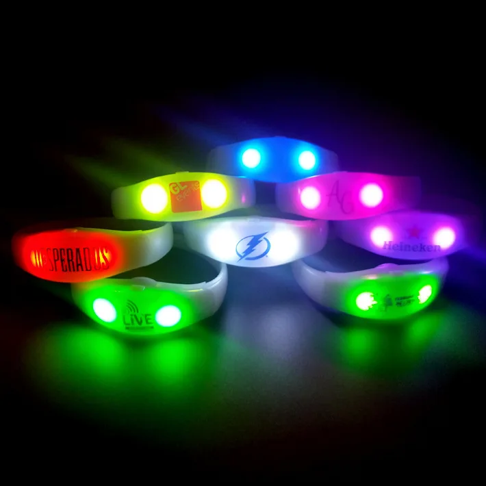 Programmable Remote Controlled Flashing Led Silicone Bracelet Radio