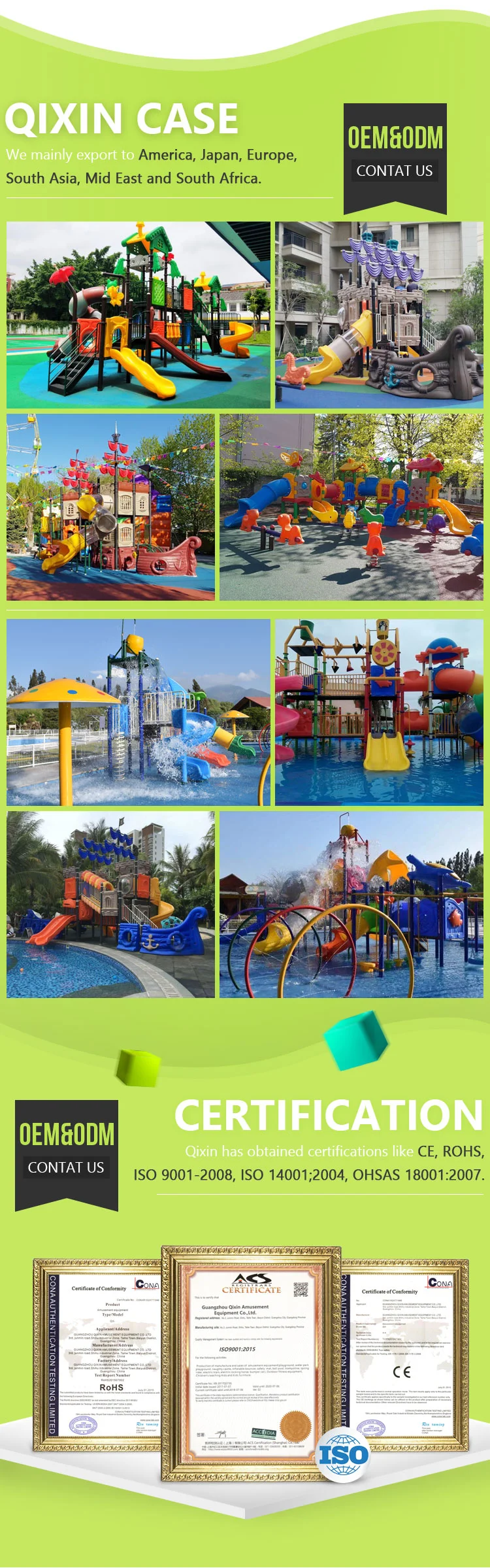 Children Water Spray Plastic Water Park Playground Equipment Slide