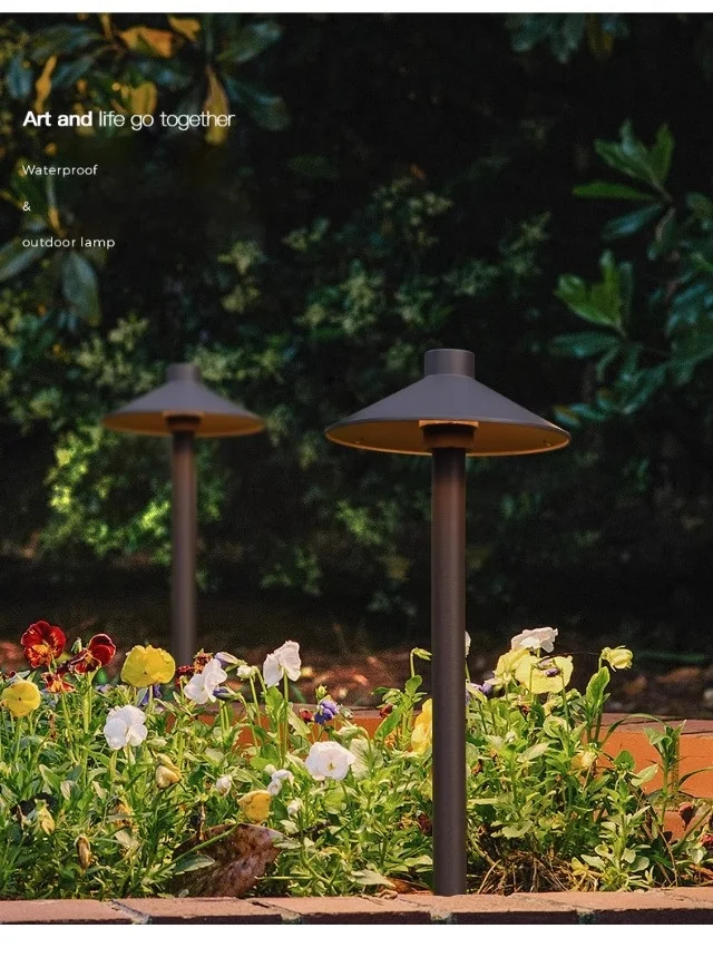 product led low voltage lawn lights brass led bollard garden light with brass thread stake-16