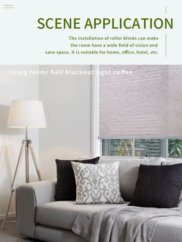 Wholesale Linen summer light blocking curtain roller blinds  opened by hand