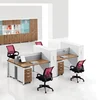 Wooden Office Table Design with 4 Divisions Office Furniture Modern Office Desk