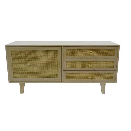 
Layered rattan storage cabinet 