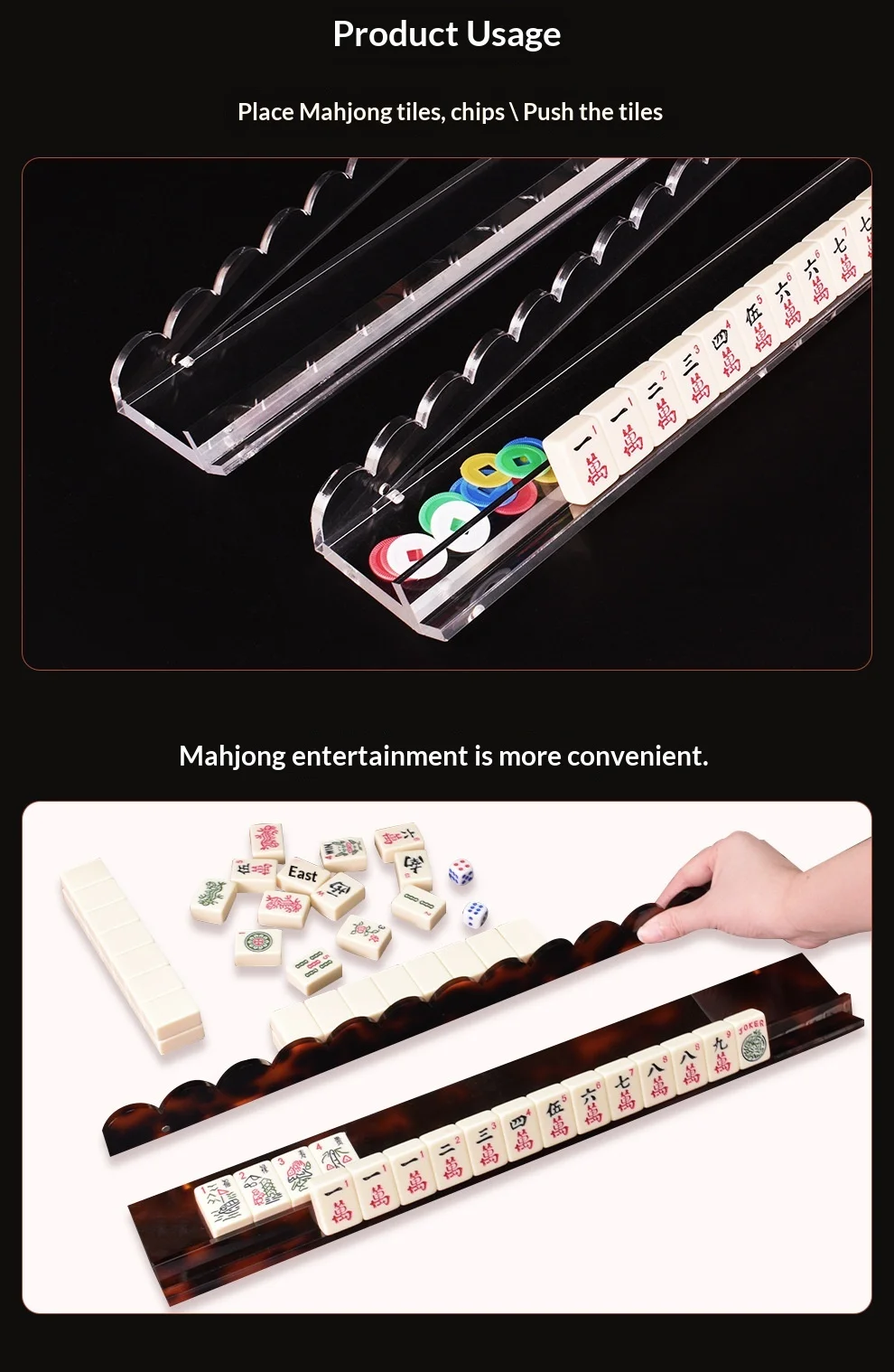Mahjong Ruler Imperial Acrylic Mahjong Sorting Ruler Universal Use American Magnetic ...
