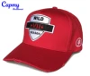 Fashion streetwear 6 panel style baseball cap, distressed effect red cotton baseball cap