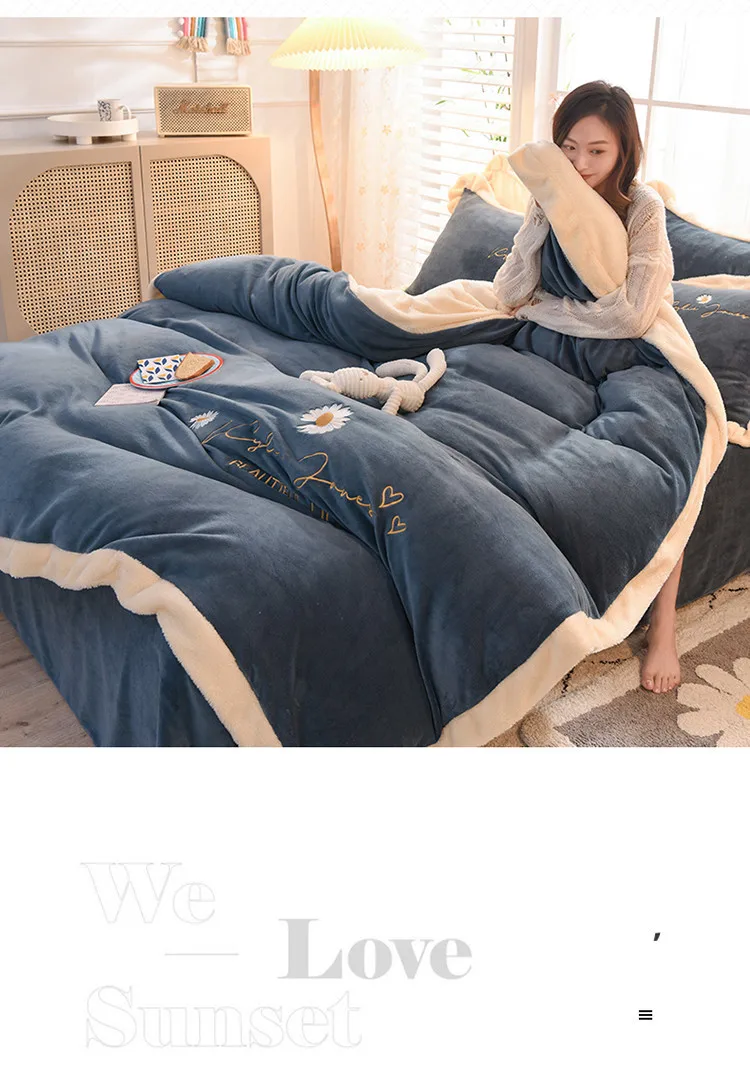 Luxury Warm Sherpa Fleece Comforter Quilt Buy Fleece Comforter Quilt