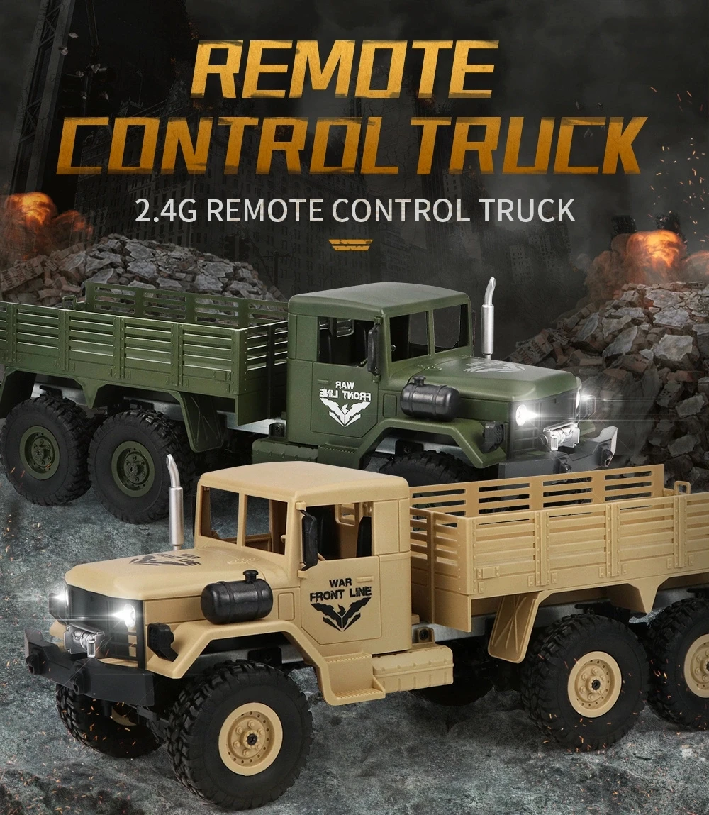 JJRC Q63 2.4Gz 1/16 RC Car 6WD RC Off-Road Military Truck Crawler RC Car Brush Motor Remote Control Toys Cars