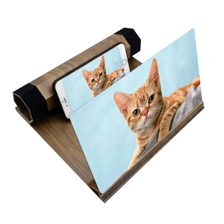12inch Foldable Hd Screen Magnifier Smartphone Wooden Amplifier